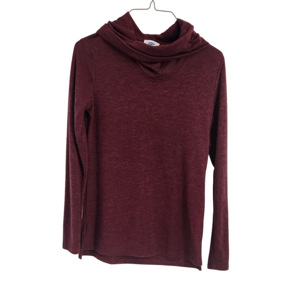 Old Navy Burgundy Cowl Neck Long Sleeve Top - Size XS Extra Small